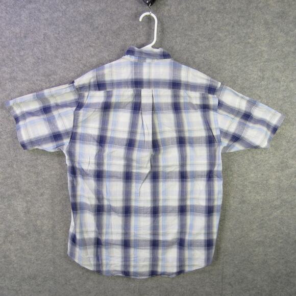 Alexander Julian Colours Shirt Mens Medium Blue Plaid Button Down Cotton Casual - Picture 6 of 7